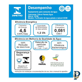 PURIFICADOR DE ÁGUA ALCALINA GIOM PA11 GELADA E NATURAL - PLANETA ÁGUA