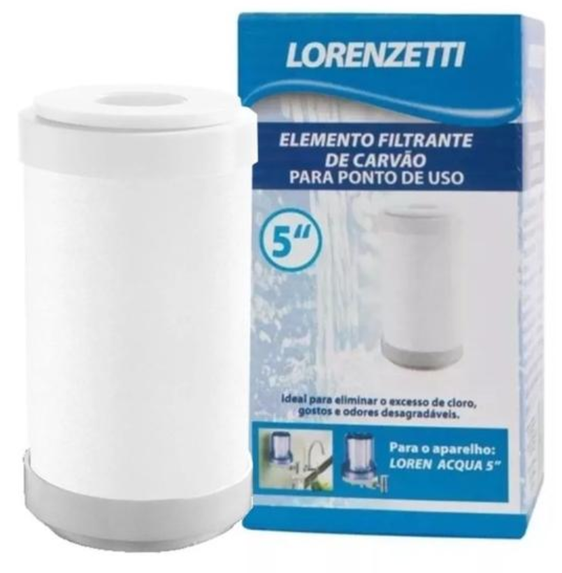 REFIL 5" TIPO:CARBON BLOCK;MODELO:ENCAIXE LORENZETTI